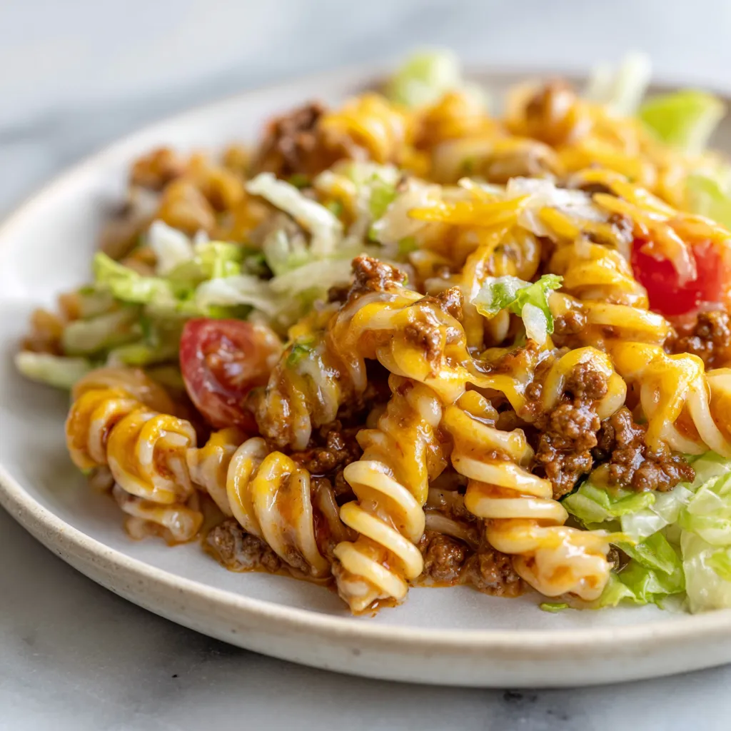 Cheesy Taco Pasta Salad - Easy 20-Minute Tex-Mex Dinner with Ground Beef and Cheddar - main view